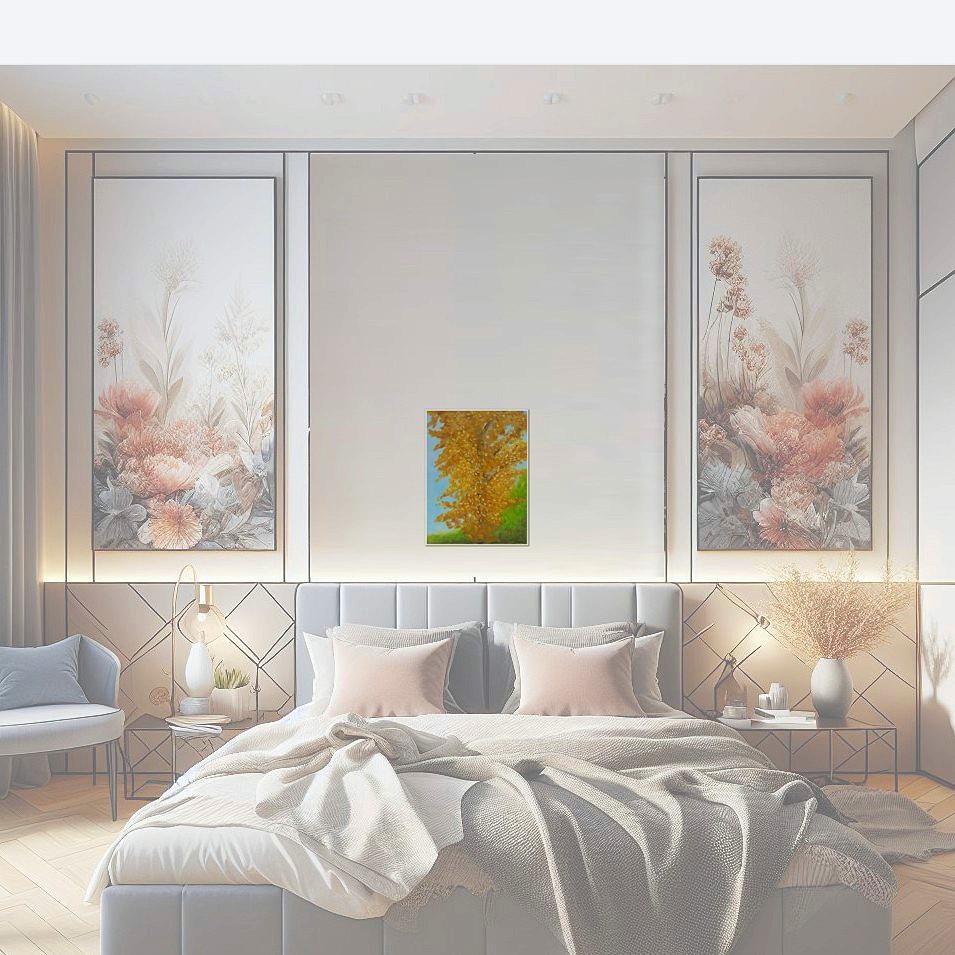 Painting titled 'Golden foliage' by Monica Fallini