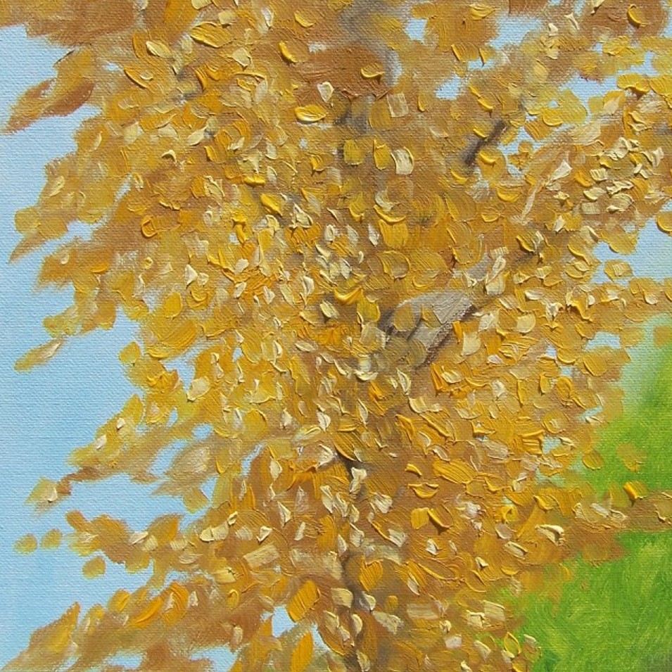 Painting titled 'Golden foliage' by Monica Fallini