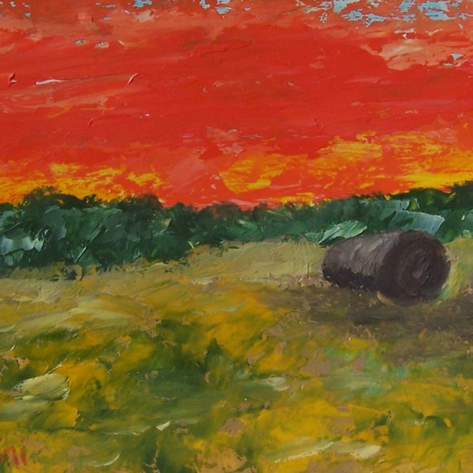 Painting titled 'Sunset in the country # 1' by Monica Fallini