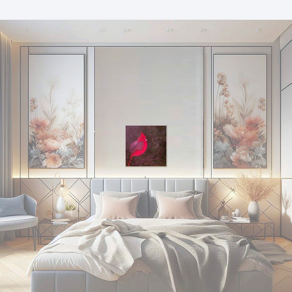 Painting titled 'Cardinal # 1' by Monica Fallini
