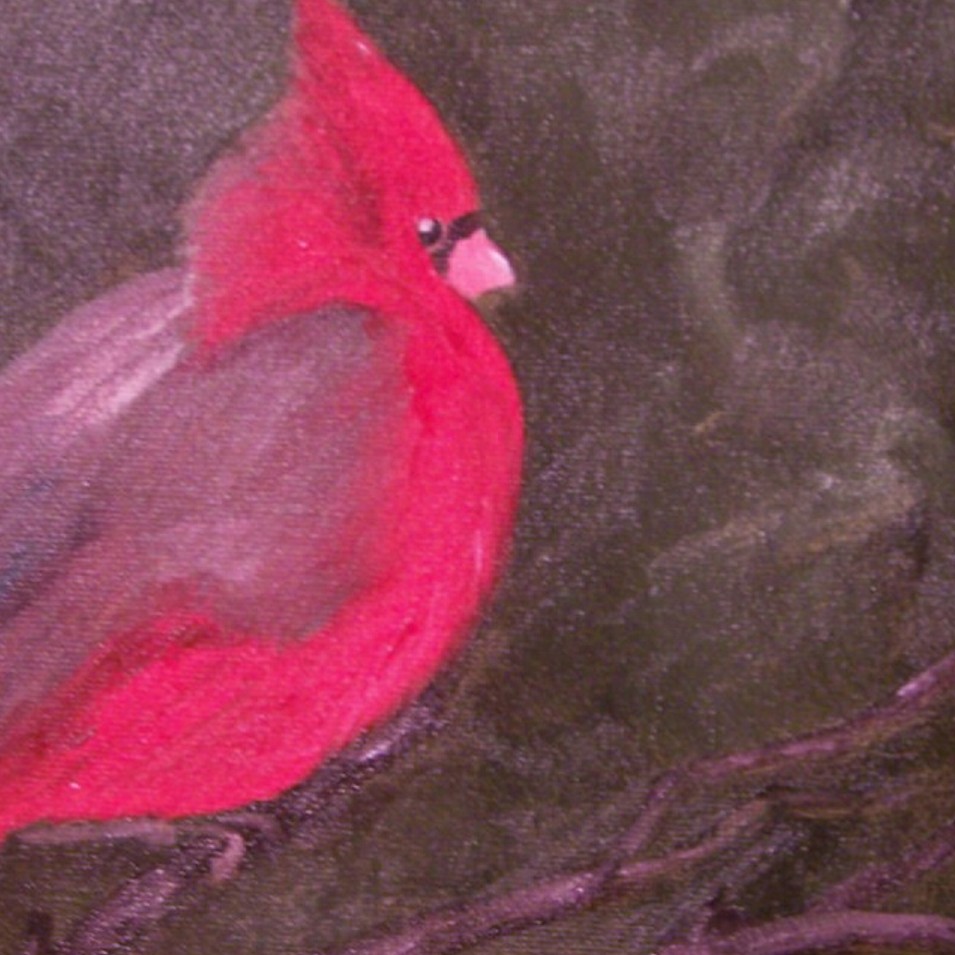 Painting titled 'Cardinal # 1' by Monica Fallini