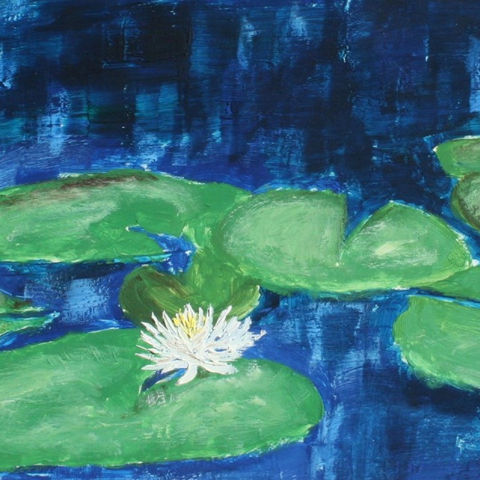 Painting titled 'Water Lilly' by Monica Fallini