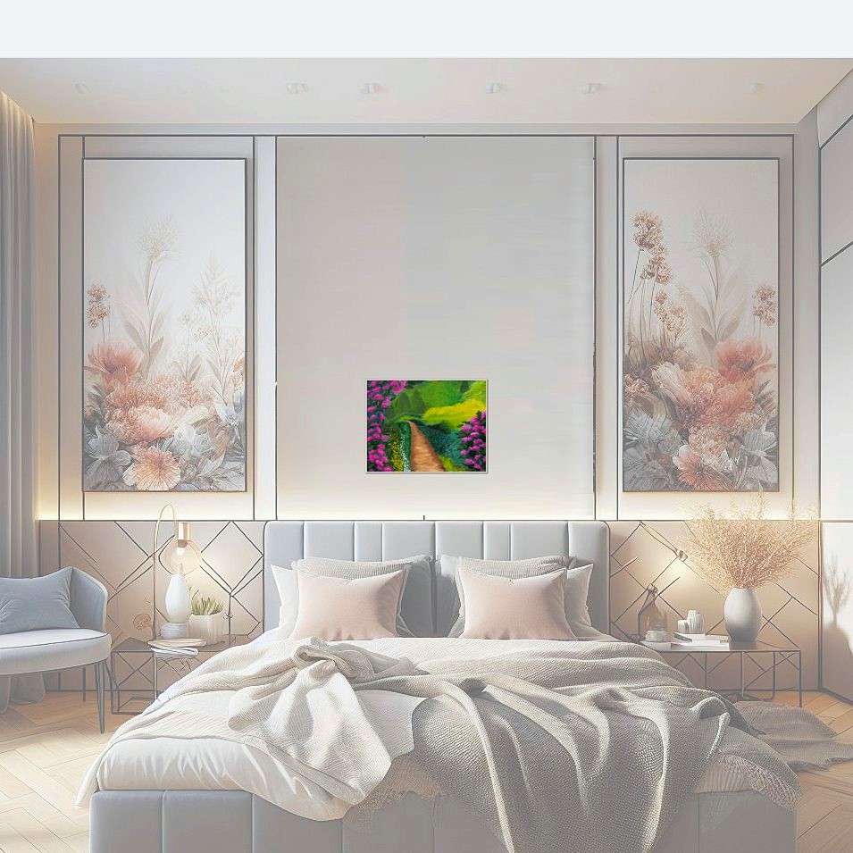 Painting titled 'Garden and path' by Monica Fallini