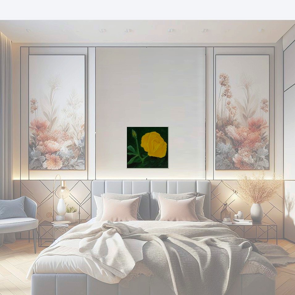 Painting titled 'A yellow rose' by Monica Fallini