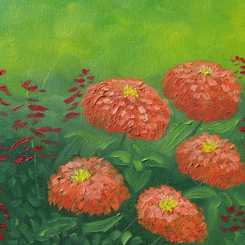 Painting titled 'A piece of garden' by Monica Fallini