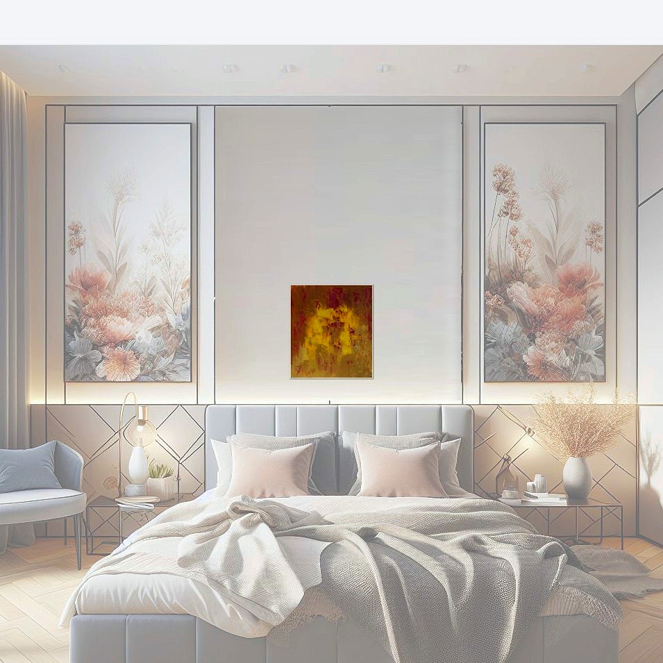 Painting titled 'Beyond red promises II' by Monica Fallini