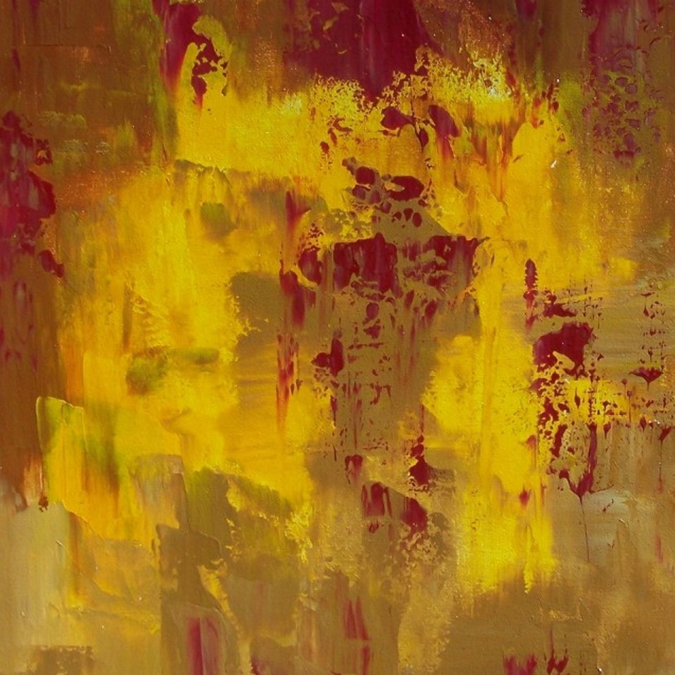 Painting titled 'Beyond red promises II' by Monica Fallini