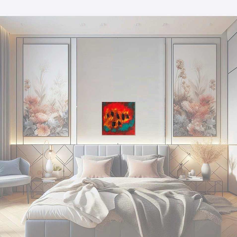 Painting titled 'Dressed all the same walking towards the light 3' by Monica Fallini