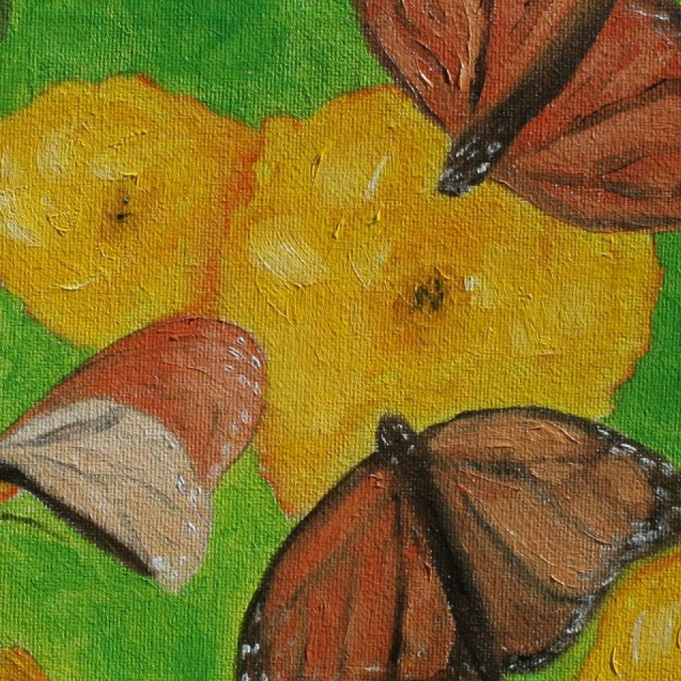 Painting titled 'A dream of butterflies' by Monica Fallini