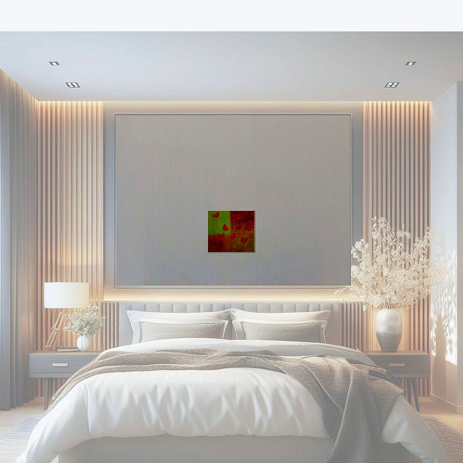 Painting titled 'Melting squares' by Monica Fallini