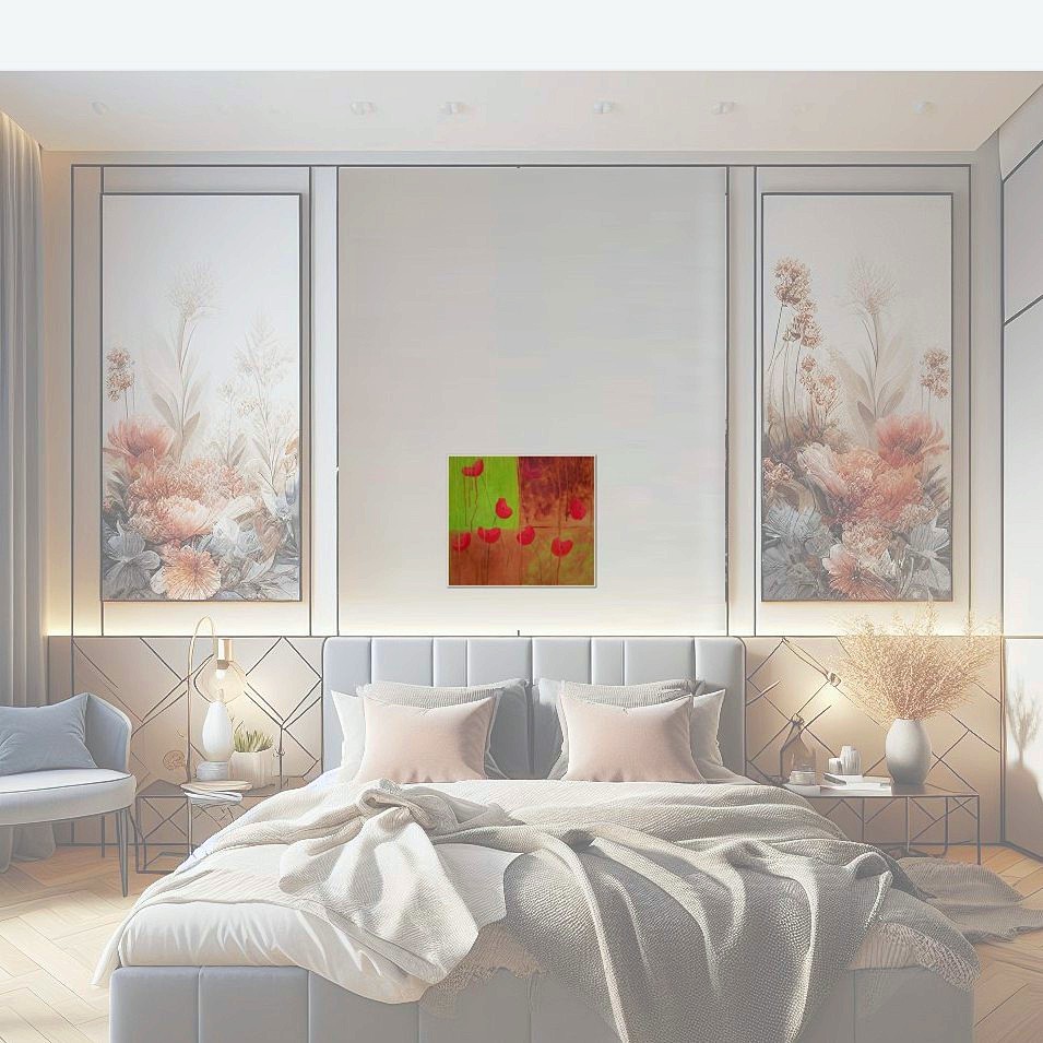 Painting titled 'Melting squares' by Monica Fallini