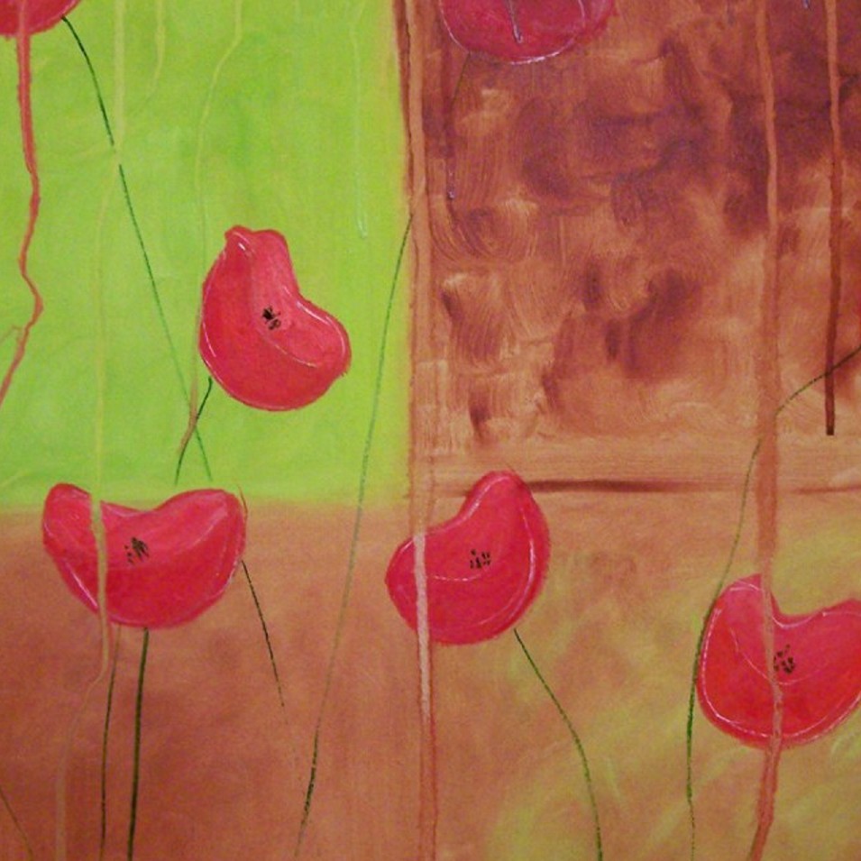 Painting titled 'Melting squares' by Monica Fallini