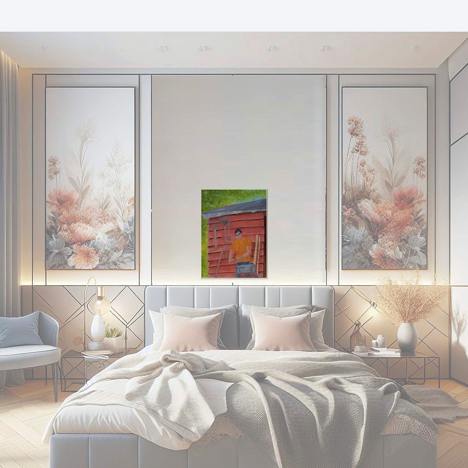 Painting titled 'A working man ' by Monica Fallini
