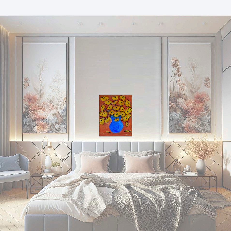 Painting titled 'Yellow flower bouquet' by Monica Fallini