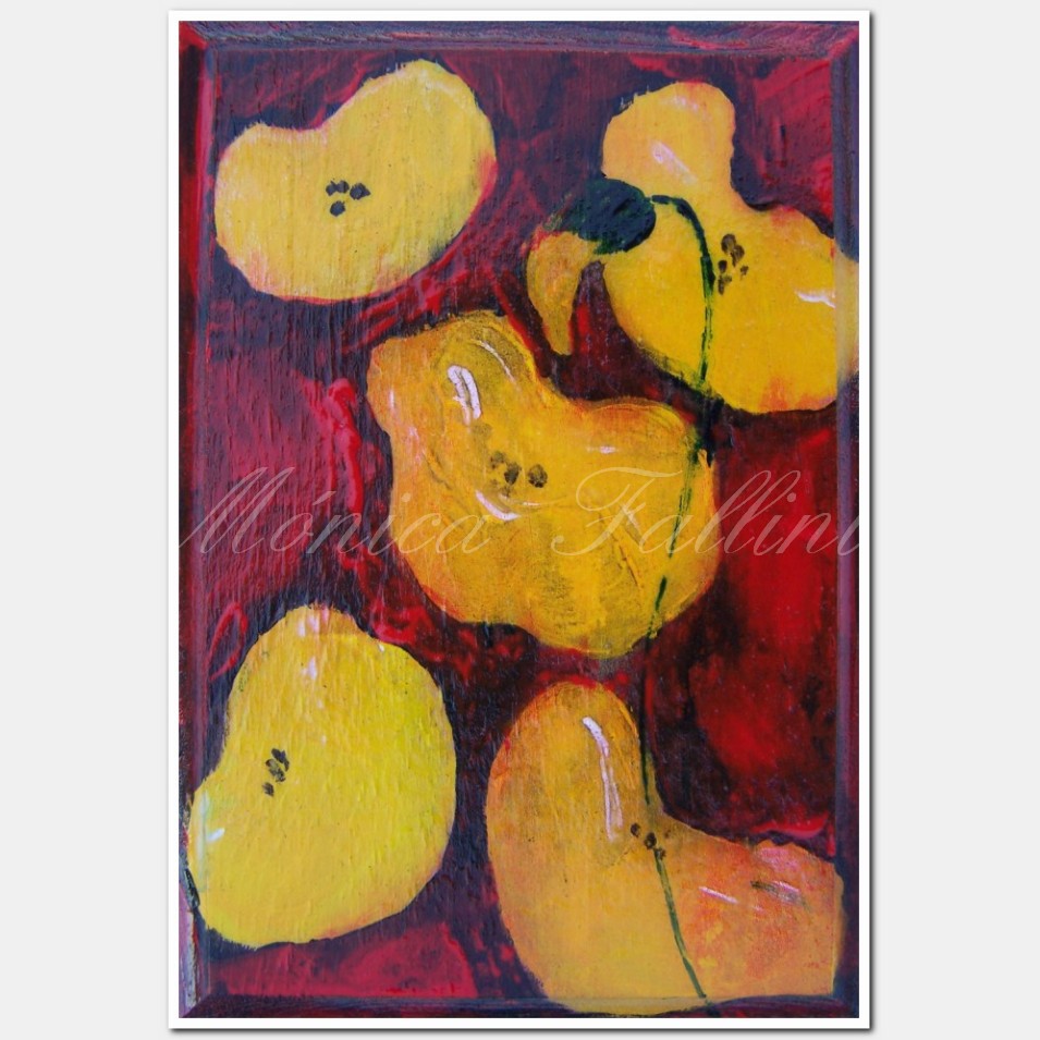 Painting titled 'Yellow poppies' by Monica Fallini