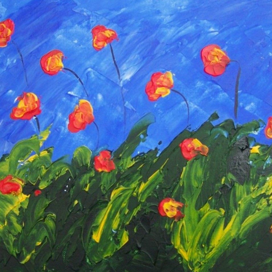 Painting titled 'California poppies' by Monica Fallini