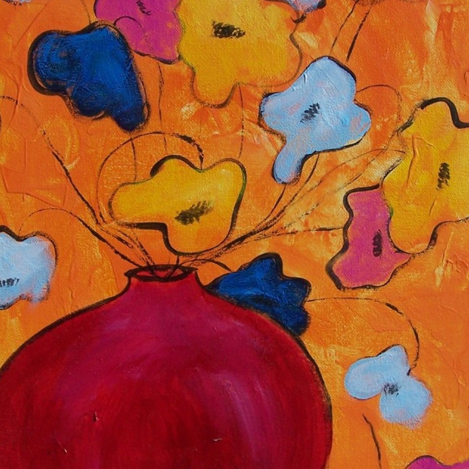 Painting titled 'Abstract flower bouquet number 2' by Monica Fallini