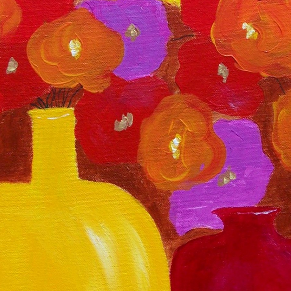 Painting titled 'Abstract floral bouquet' by Monica Fallini