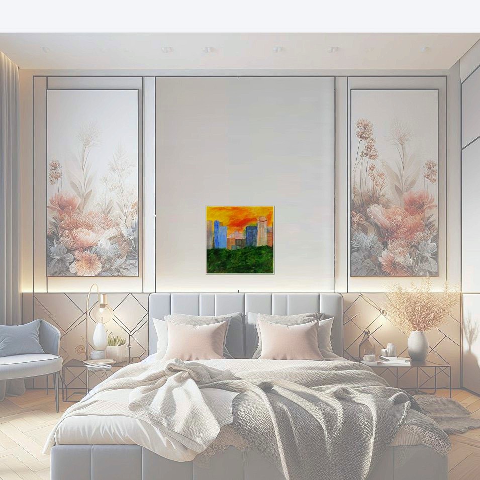 Painting titled 'Urban silhouette I' by Monica Fallini
