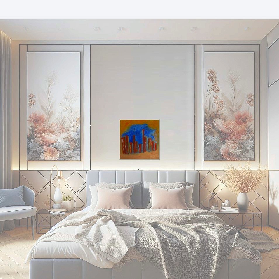 Painting titled 'Urban silhouette II' by Monica Fallini