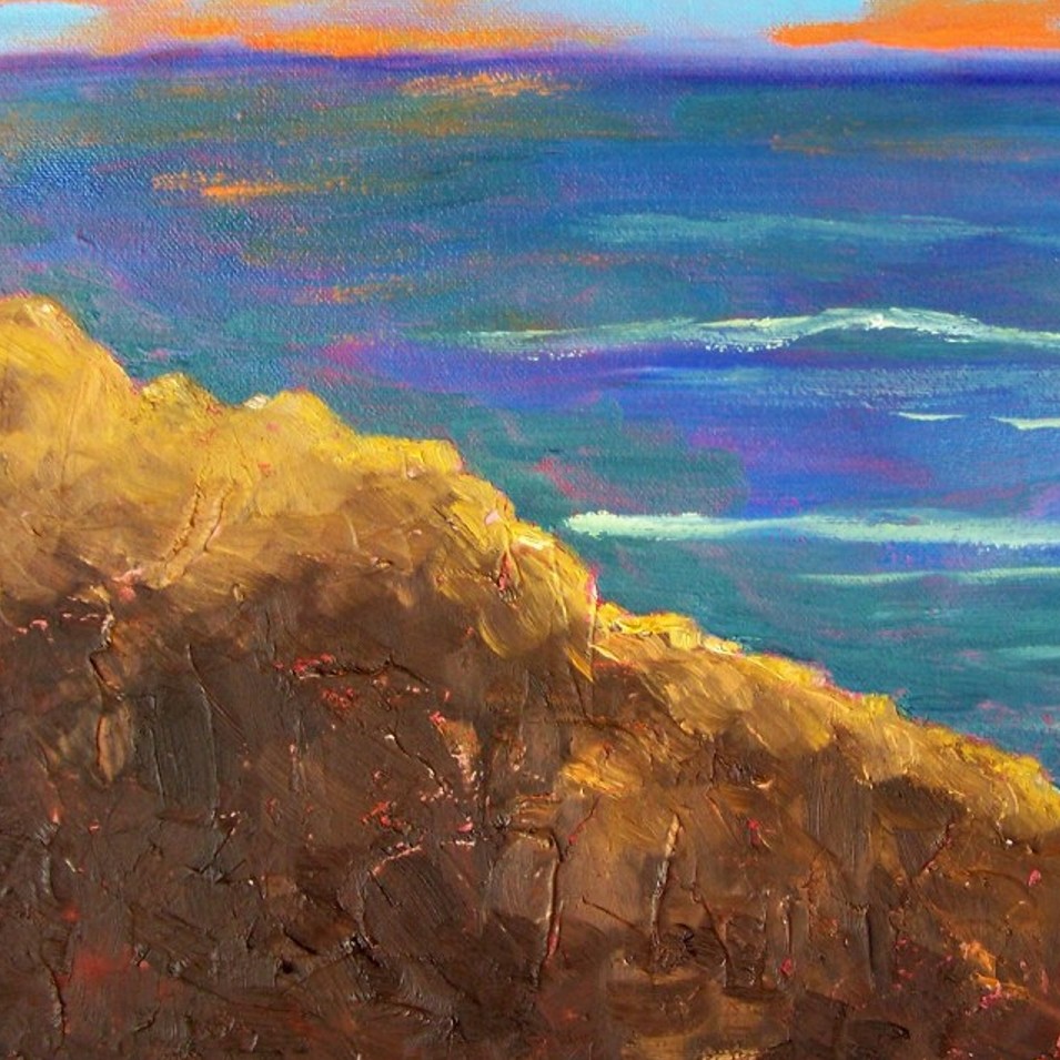 Painting titled 'Abstract seascape in oils' by Monica Fallini