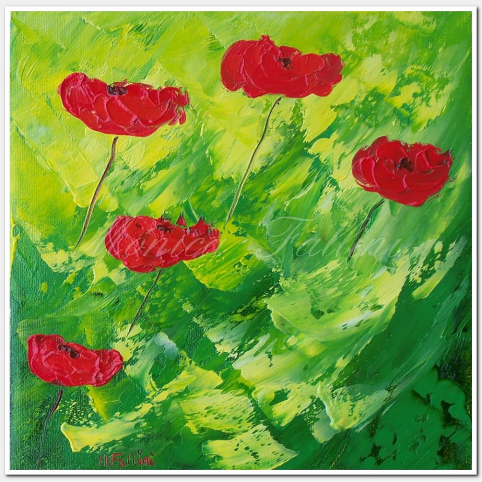 Painting titled 'Poppies...daily # 2' by Monica Fallini