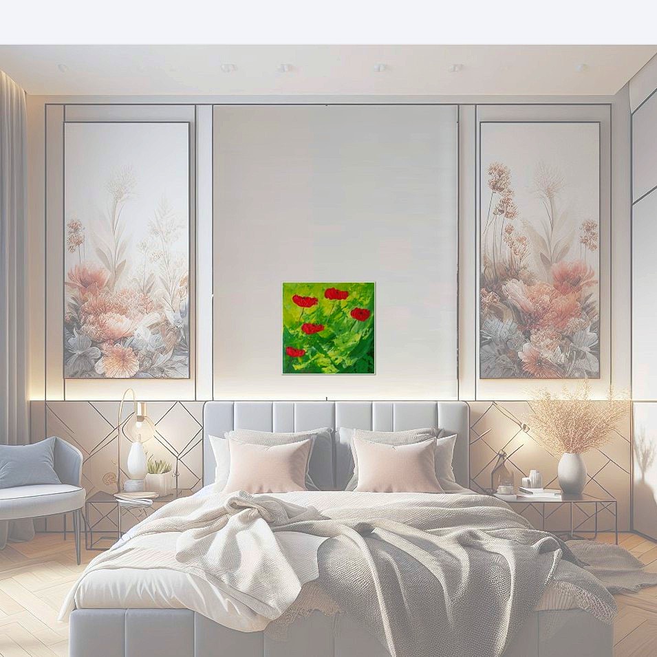 Painting titled 'Poppies...daily # 2' by Monica Fallini