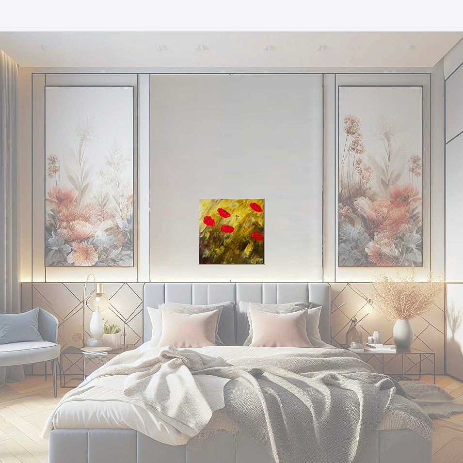 Painting titled 'Poppies...daily # 1' by Monica Fallini
