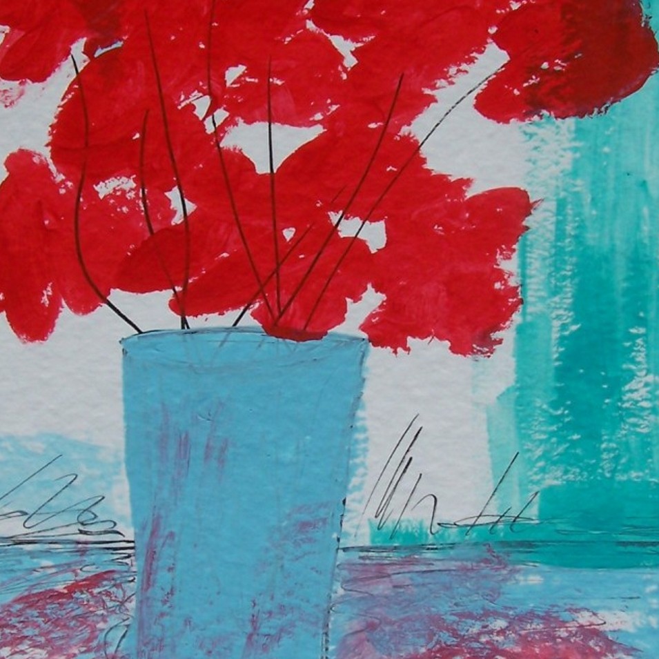 Painting titled 'Abstract flower bouquet # 6' by Monica Fallini