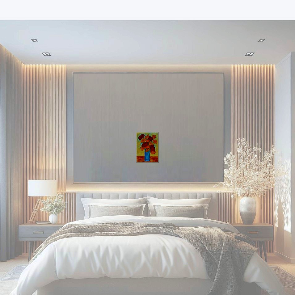 Painting titled 'Abstract flower bouquet # 5' by Monica Fallini