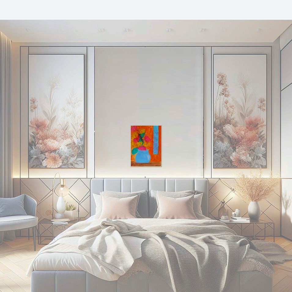 Painting titled 'Abstract flower bouquet # 7' by Monica Fallini