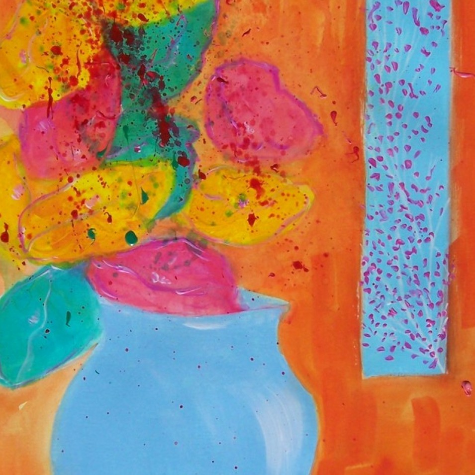 Painting titled 'Abstract flower bouquet # 7' by Monica Fallini