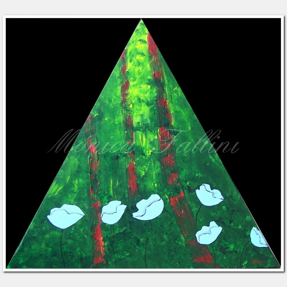 Painting titled 'Into the woods, triangle' by Monica Fallini