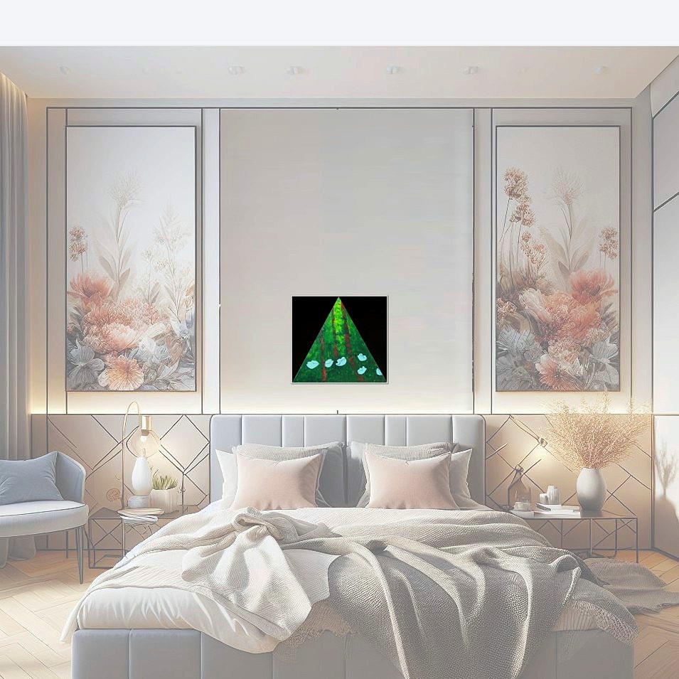 Painting titled 'Into the woods, triangle' by Monica Fallini