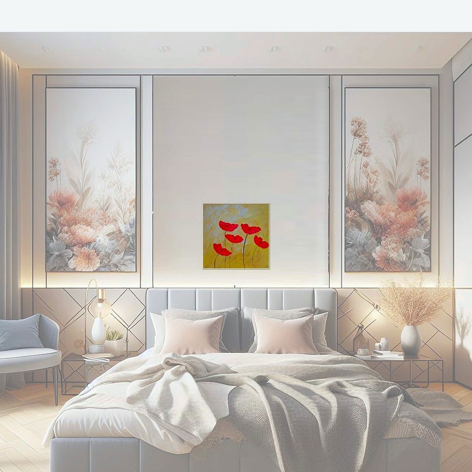 Painting titled 'Poppies...daily # 3' by Monica Fallini
