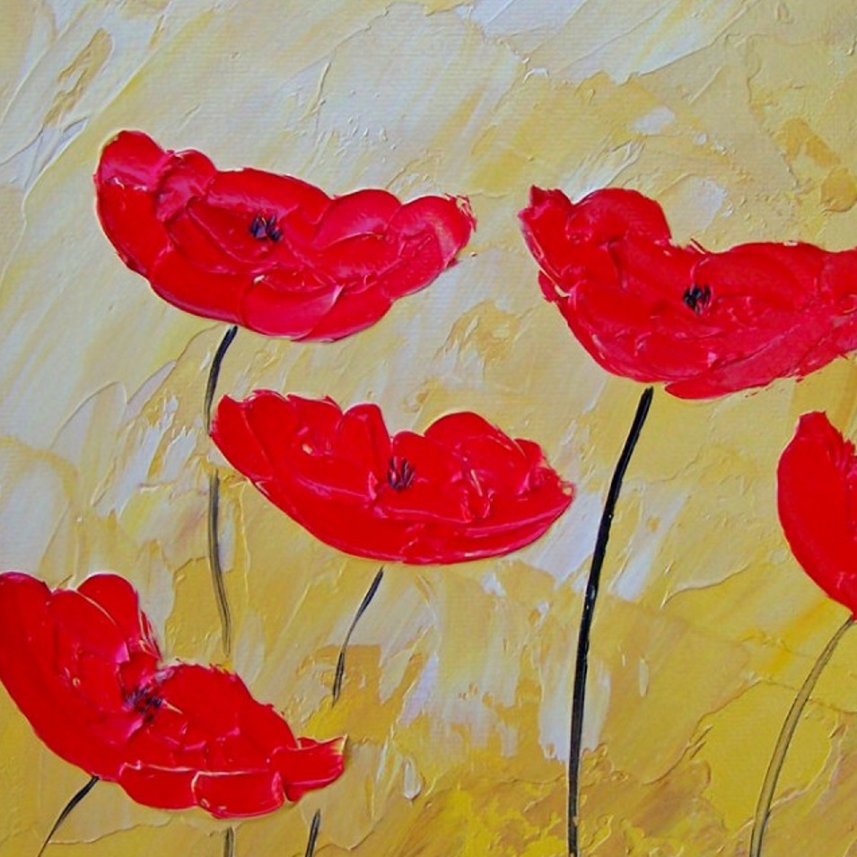 Painting titled 'Poppies...daily # 3' by Monica Fallini