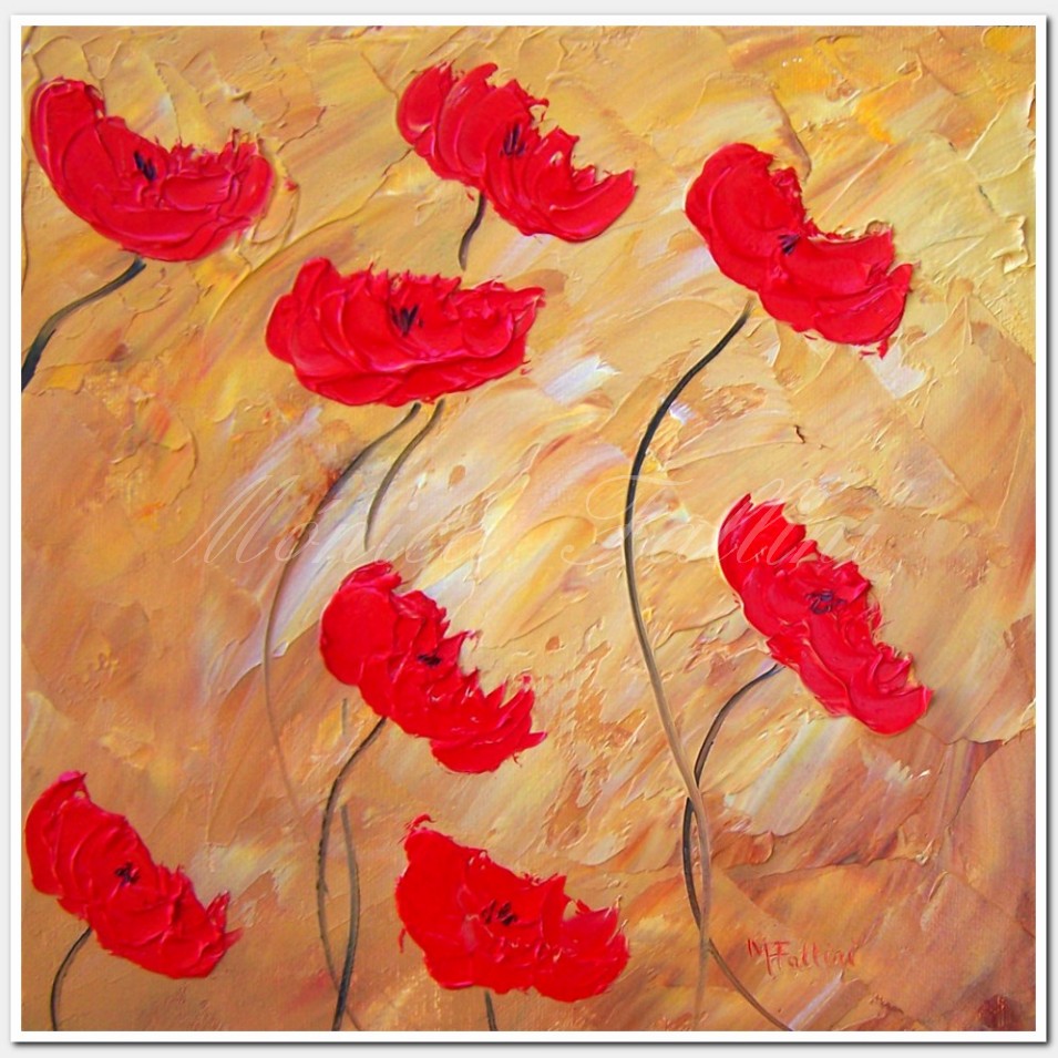 Painting titled 'Poppies...daily # 4' by Monica Fallini
