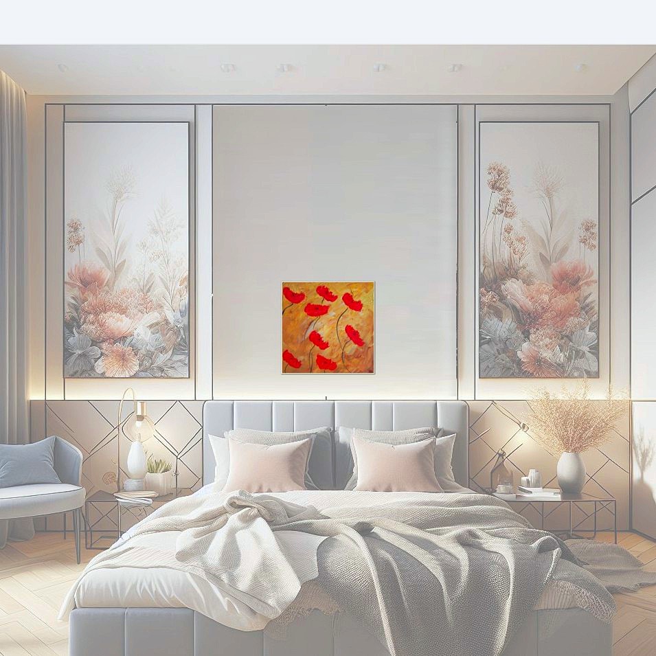 Painting titled 'Poppies...daily # 4' by Monica Fallini