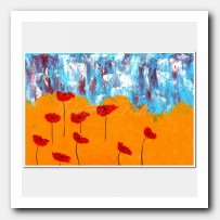 Red Poppies on ice