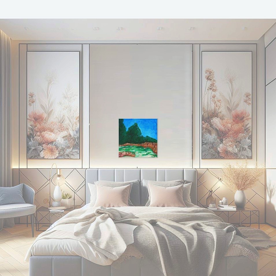 Painting titled 'Autumn country landscape I' by Monica Fallini