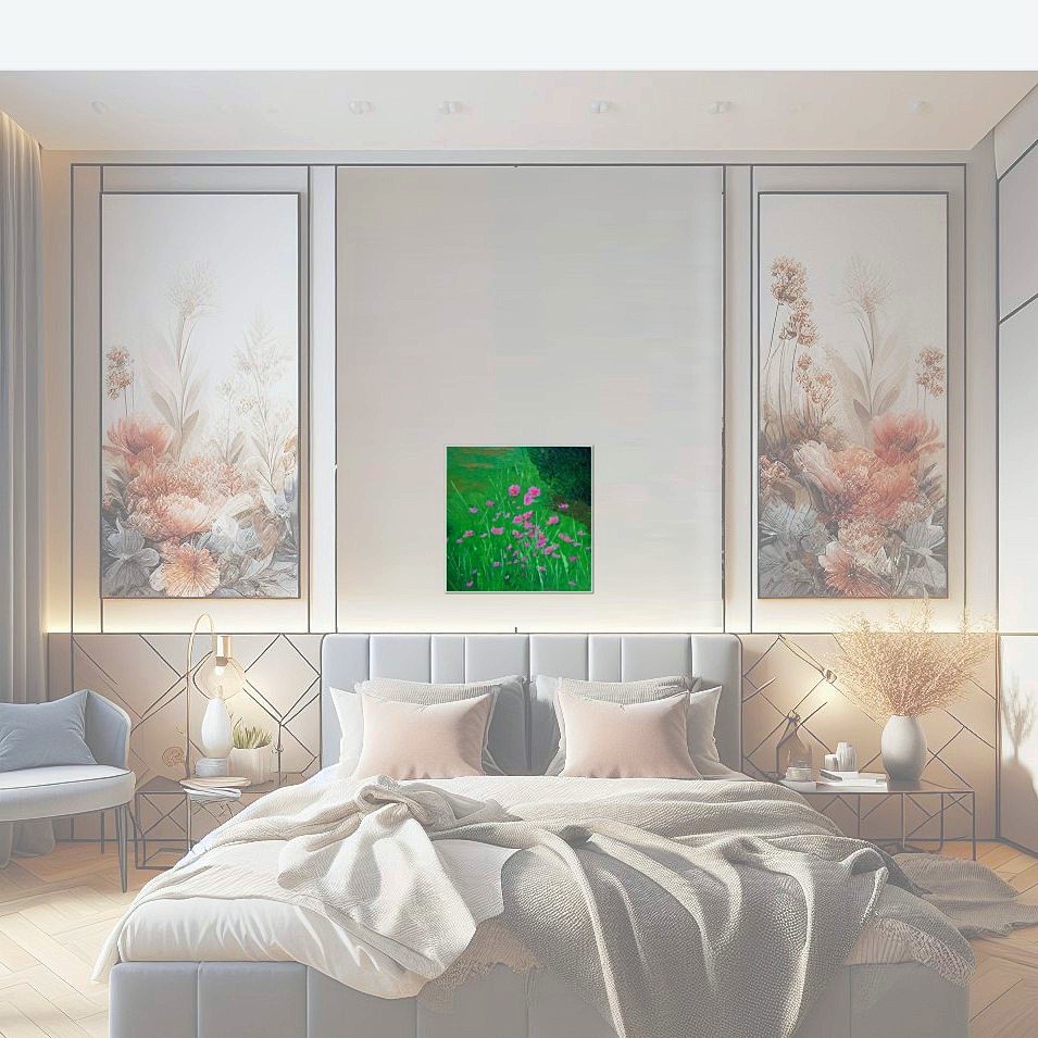Painting titled 'Wild flowers garden II' by Monica Fallini