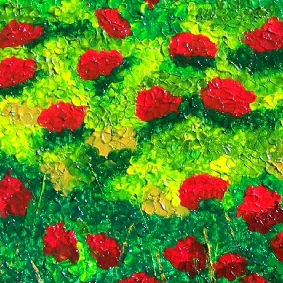 Painting titled 'Red flowers garden III' by Monica Fallini