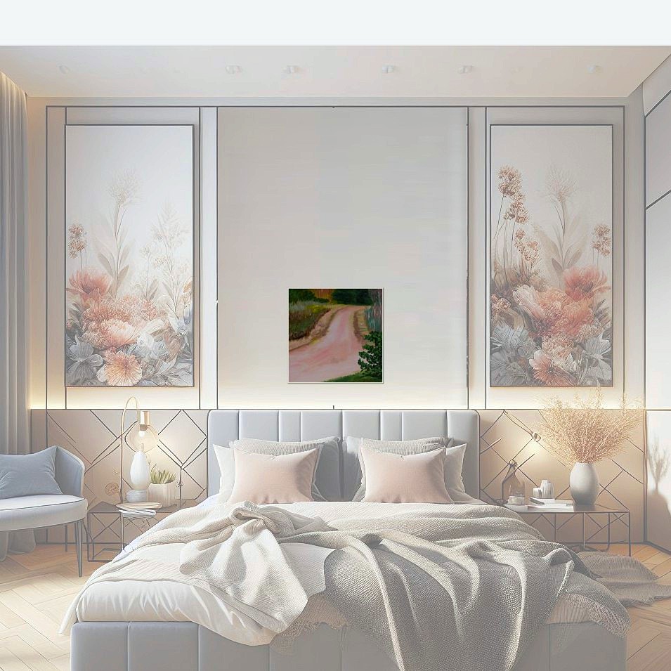 Painting titled 'Following the path' by Monica Fallini