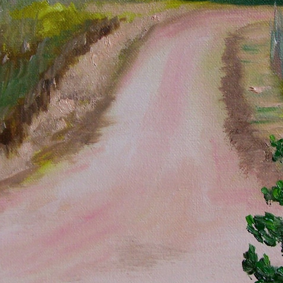 Painting titled 'Following the path' by Monica Fallini