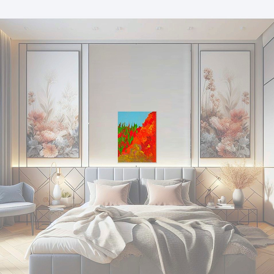 Painting titled 'Floral abstraction # 1' by Monica Fallini