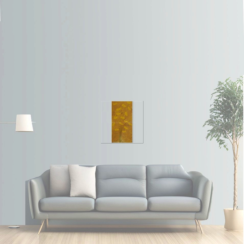Painting titled 'Plenitud in yellow' by Monica Fallini