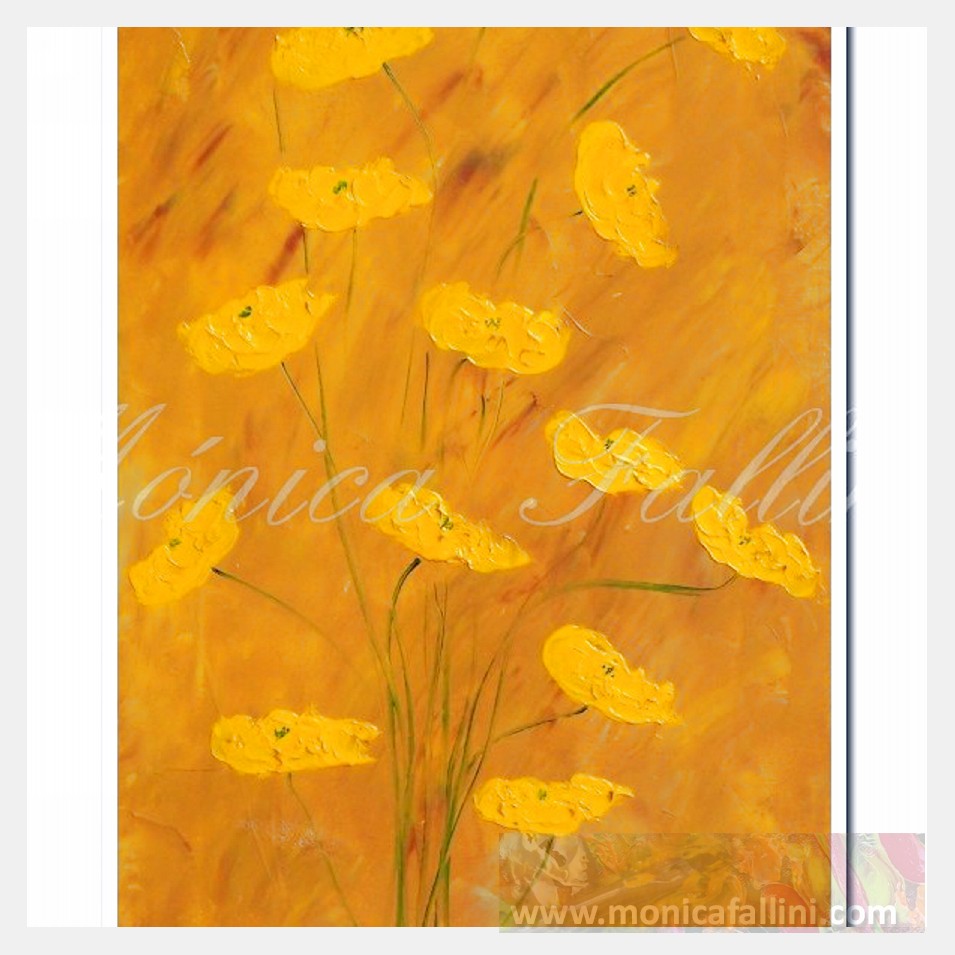 Painting titled 'Plenitud in yellow' by Monica Fallini