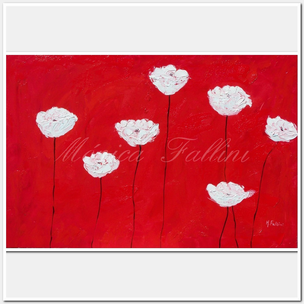 Painting titled 'White poppies II' by Monica Fallini