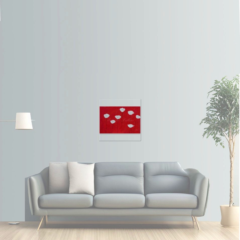 Painting titled 'White poppies II' by Monica Fallini