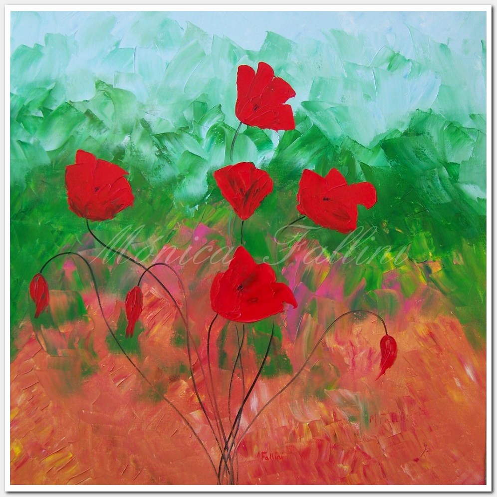 Painting titled 'Together, preparing for summer' by Monica Fallini